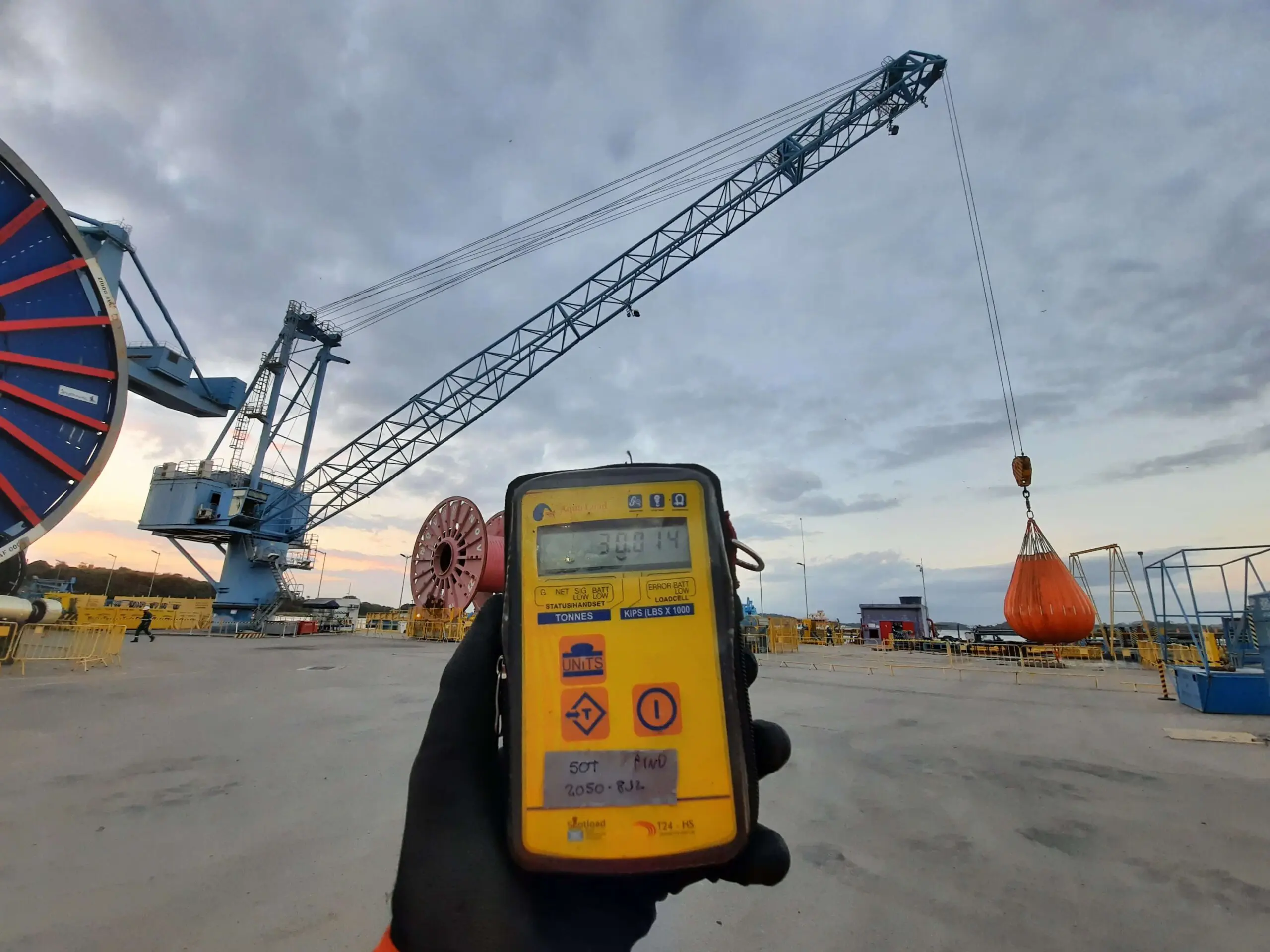 Water weight bags crane test weights designed to provide proof load testing instead of traditional solid load test weights.